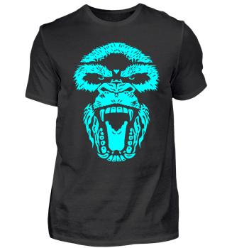 Gorilla Face Aggro cyan - APPD Shirt Pogo Shop